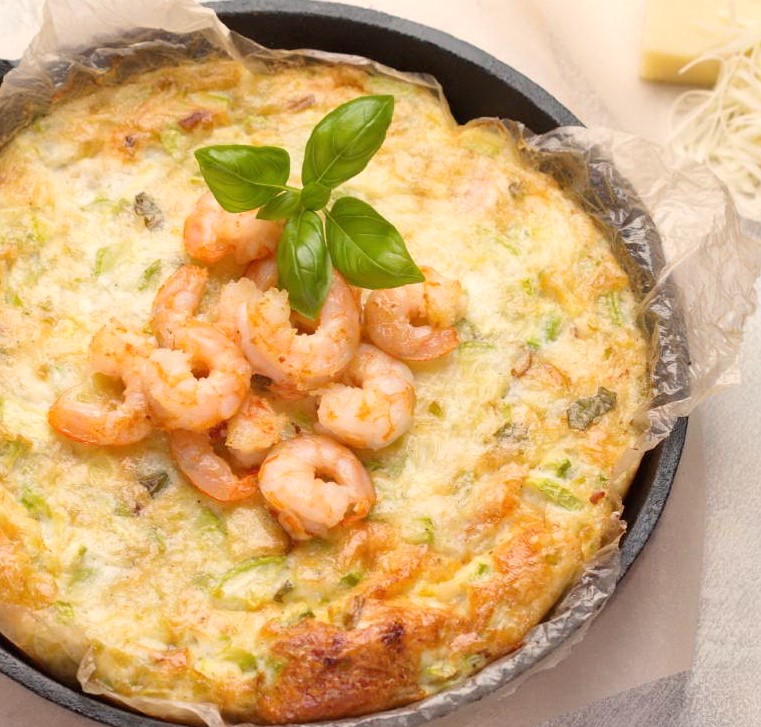 Frittata with Zucchini and Shrimps Photo 1 Frittata with Zucchini and Shrimps Photo 1