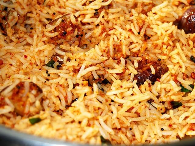 Indian Vegetarian Rice Recipe - Vangi Bhath Photo 1 Indian Vegetarian Rice Recipe - Vangi Bhath Photo 1