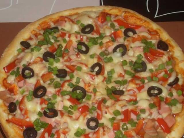 Pizza with Ham and Champignons Photo 1 Pizza with Ham and Champignons Photo 1