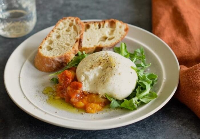 Burrata with Tomato Peach Jam Photo 1 Burrata with Tomato Peach Jam Photo 1