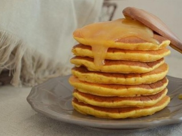 Pumpkin Pancakes with Caramel Syrup Photo 1 Pumpkin Pancakes with Caramel Syrup Photo 1