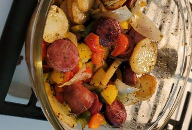 Sausage, Peppers, Onions, and Potato Bake Photo 1