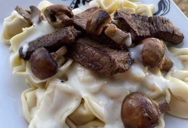 Steak and Mushroom Tortellini Alfredo Photo 1