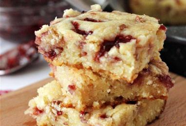 Raspberry-White Chocolate Blondies Photo 1