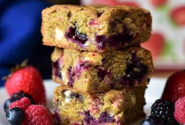 Berry and White Chocolate Blondies Photo 1