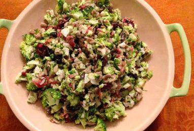 Bacon Broccoli Salad with Raisins and Sunflower Seeds Photo 1