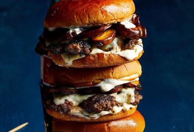 Mushroom Swiss Smash Burgers with Truffle Sauce Photo 1