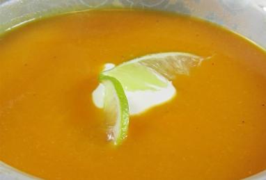 Curried Butternut Squash Soup with Lime Cream Photo 1