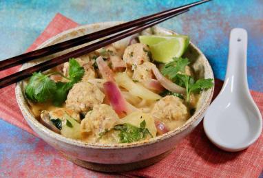 Thai Chicken Meatball Noodle Soup Photo 1