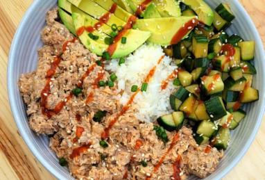 Spicy Canned Salmon Salad Rice Bowl Photo 1