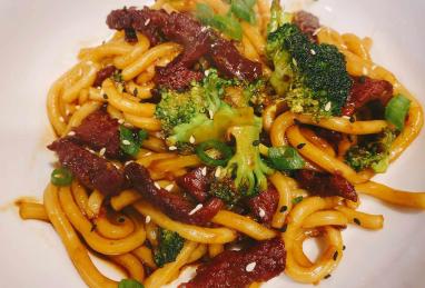 Beef and Broccoli Udon Noodles Photo 1