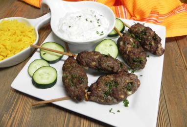 Air Fryer Beef Kofta Kabobs with Tzatziki Photo 1