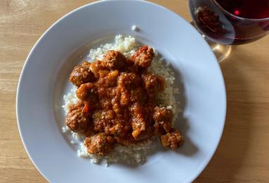 Little Lamb Meatballs in a Spicy Eggplant Tomato Sauce Photo 1