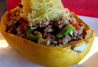 Roasted Spaghetti Squash with Ground Turkey and Vegetables Photo 1