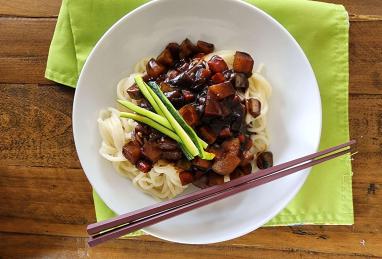 Jajangmyeon (Vegetarian Korean Black Bean Noodles) Photo 1