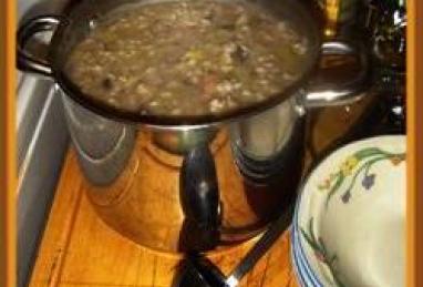 Grandpa's Beef, Mushroom, and Barley Soup Photo 1