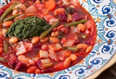 Red Winter Minestrone with Winter Greens Pesto Photo 1