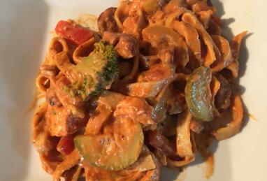 Creamy Pasta Primavera with Chicken and Sausage Photo 1