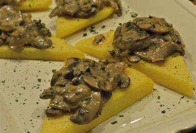 Fried Polenta Squares with Creamy Mushroom Ragu Photo 1