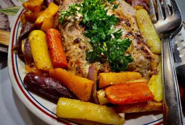 Sheet Pan Balsamic Pork Tenderloin with Rainbow Vegetables Photo 1