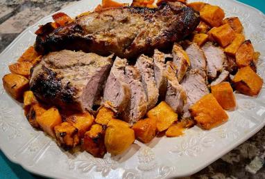 Air Fryer Pork Tenderloin with Sweet Potatoes Photo 1