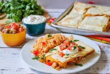 Sheet Pan Chicken Fajita Quesadillas Photo 1