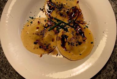 Mushroom and Spinach Ravioli with Chive Butter Sauce Photo 1