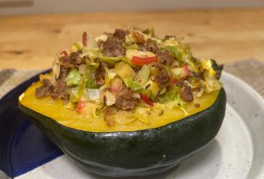 Sausage and Cabbage Stuffed Acorn Squash Photo 1