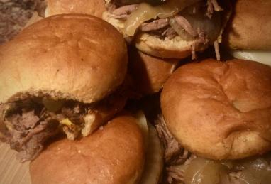 Slow Cooker Philly-Style Shredded Beef Sliders Photo 1