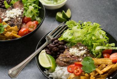 Tex-Mex Beef Bowl with Avocado Cilantro Dressing Photo 1