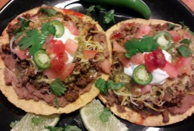 Crispy Oven Beef-and-Bean Tostadas Photo 1