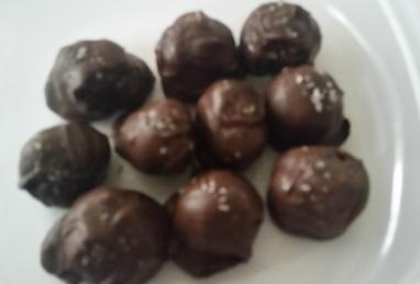 Salted Dark Chocolate Hazelnut Caramel Truffles Photo 1