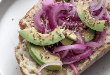 Avocado Toast with Quick Pickled Red Onions Photo 1