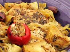 Spicy Mediterranean Chicken with Sausage-Stuffed Cherry Peppers Photo 12