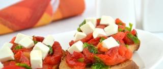 Healthy Sandwich With Roasted Peppers and Feta Photo