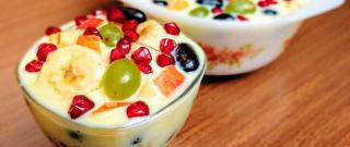 Fruit Salad With Custard Sauce Photo