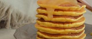 Pumpkin Pancakes with Caramel Syrup Photo