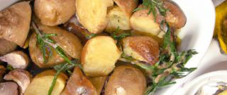 Rustic Baked Potatoes with Crusty Garlic Bread Photo