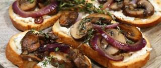 Mushroom Crostini with Herbed Goat Cheese Photo