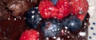 Molten Chocolate Cakes with Sugar-Coated Raspberries Photo