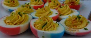 Red, White and Blue Deviled Eggs Photo