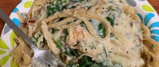 Salmon and Spinach Fettuccine Photo