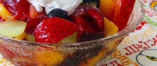 Summer Fruit Salad with Whipped Cream Photo