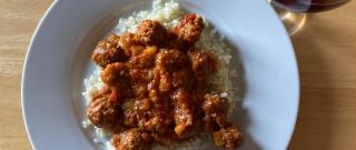 Little Lamb Meatballs in a Spicy Eggplant Tomato Sauce Photo