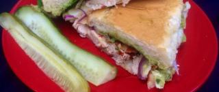 Rotisserie Chicken Panini with Roasted Sweet Red Pepper, Spinach, and Guacamole Photo