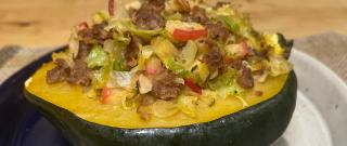 Sausage and Cabbage Stuffed Acorn Squash Photo