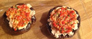 Grilled Portobello Mushrooms with Mashed Cannellini Beans and Harissa Sauce Photo