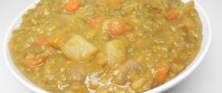 Split Pea Soup with Homemade Ham Bone Stock Photo