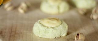 White Chocolate-Orange-Pistachio Thumbprint Cookies Photo