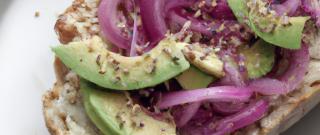 Avocado Toast with Quick Pickled Red Onions Photo